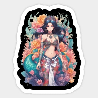 Black Hair Serpent Lady Sticker